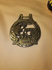 Vintage ERIN CELTIC Harness Brass Medalion picture