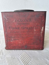 Dixons Ticonderoga Flake Graphite Vintage Red Tin Can Joseph Dixon Crucible Co picture