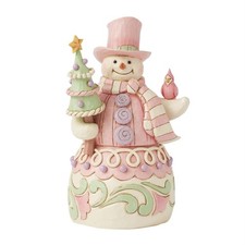 Jim Shore Heartwood Sweets Snowman With Tree and Cardinal Figurine 6017019 picture