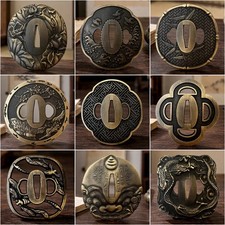 9 Styles Japanese Tsuba Sword Guard Samurai Katana Parts for DIY Decor picture