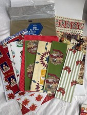 Lot Of Full And Partial Vintage Christmas Gift Wrap Cute Ephemera  picture