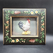 VTG Chicken Shadowbox Hen Coop Wall Folk Art Rustic Farmhouse Decor 10”x8” picture