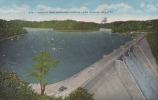Norris Dam Showing Norris Lake During Regatta Posted Chrome Vintage Postcard picture