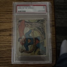 1940 SUPERMAN GUM Non Sports #4 PERIL IN THE JUNGLE PSA 1 RARE SET Break picture