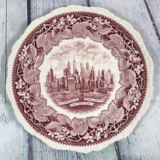 Vintage 1939 New York Worlds Fair Mason's Commemorate Plate Red England - 10.5