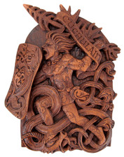 Celtic Knot Cuchulain Plaque  Wood Finish Dryad Design Druid Pagan Wiccan Statue picture