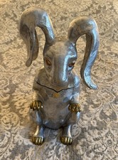 Arthur Court 1979 Aluminum Rabbit Hinged Ice Bucket Wine Cooler picture