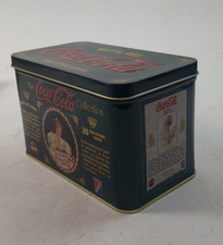 Vintage Coca-Cola Metal Art Collectors Cards, 20 Cards, 1994 Green Tin Box picture
