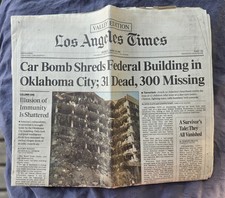 LA Times April 20 1995 Oklahoma City Bombing Newspaper Front Section Original De picture