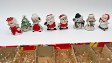 Vintage Set 8 Commodore Japan Ceramic Christmas Card Place Settings Adorable picture