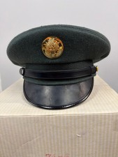 Vintage Kingform Deluxe Military Hat 7 1/4 Dark Green Wool U.S. Army insignia picture