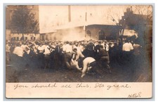 UNIVERSITY OF ILLINOIS RPPC ~ Push Ball or Sack Rush CHAMPAIGN-URBANA picture
