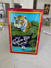 VINTAGE GORGEOUS STORE-SIZE RARE LITHO TEA TIN 5 TIGER GRAPHICS 1930s EX++ picture