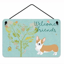 Caroline's Treasures Welcome Pembroke Welsh Corgi Red Wall Door Hanging Print picture