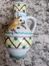 Vintage Hungarian Small Hand Painted Vase With a Handle picture