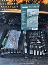 Vintage Allen USA Metric SAE Socket Wrench Set 1/4 3/8 Case Ratchet ⭐️🇺🇸 picture