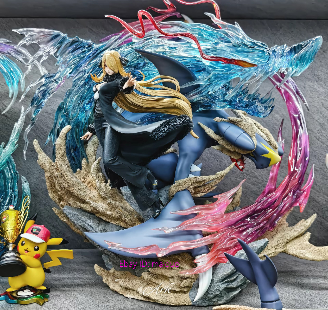 Fantasy House Cynthia Garchomp Resin Figure Statue Model Collectibles 35cm
