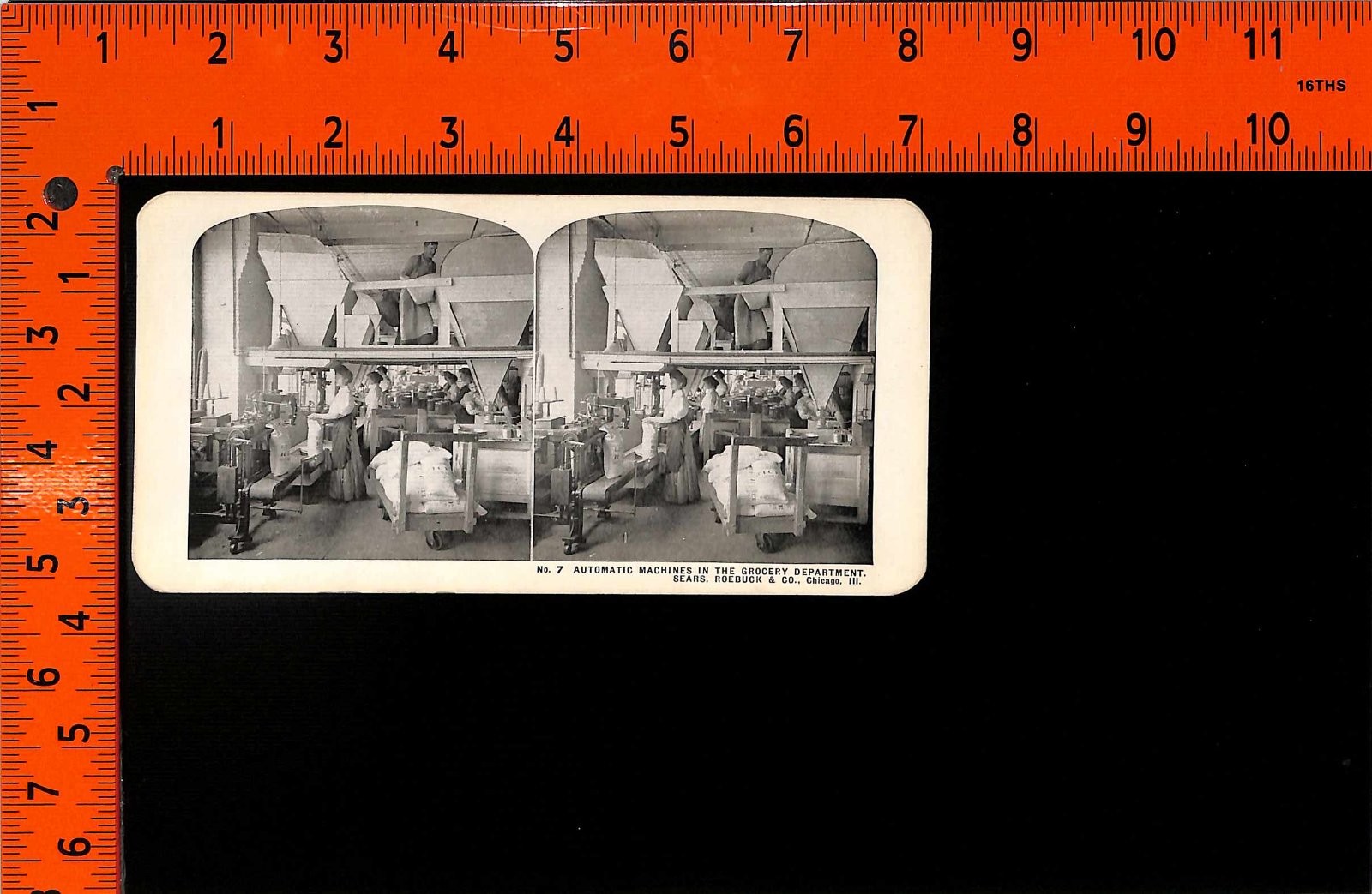 Stereoview Sears Roebuck & Co Chicago Grocery Automatic Machines Stereo