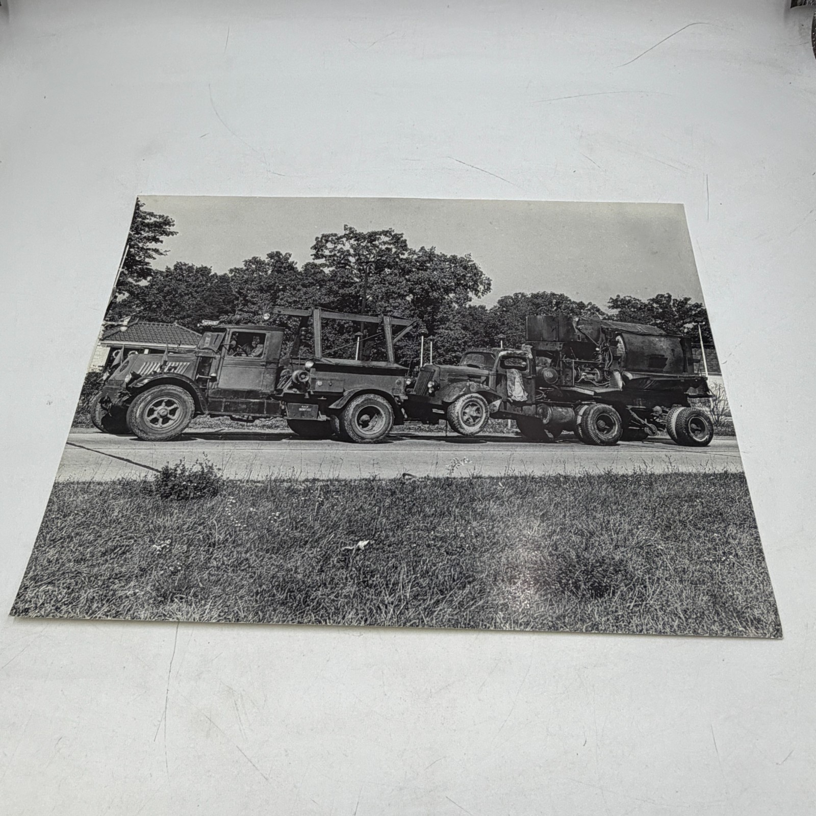 Mack AC Bulldog Tow Truck Wrecker Concrete Mixer Black White Photo Print 11x14