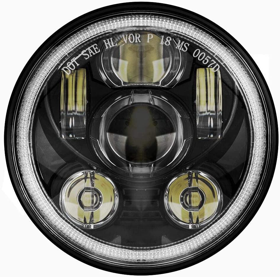 Halo 5-3/4 5.75 Inch LED Headlight Motorcycle Compatible with Sportster XL883 XL