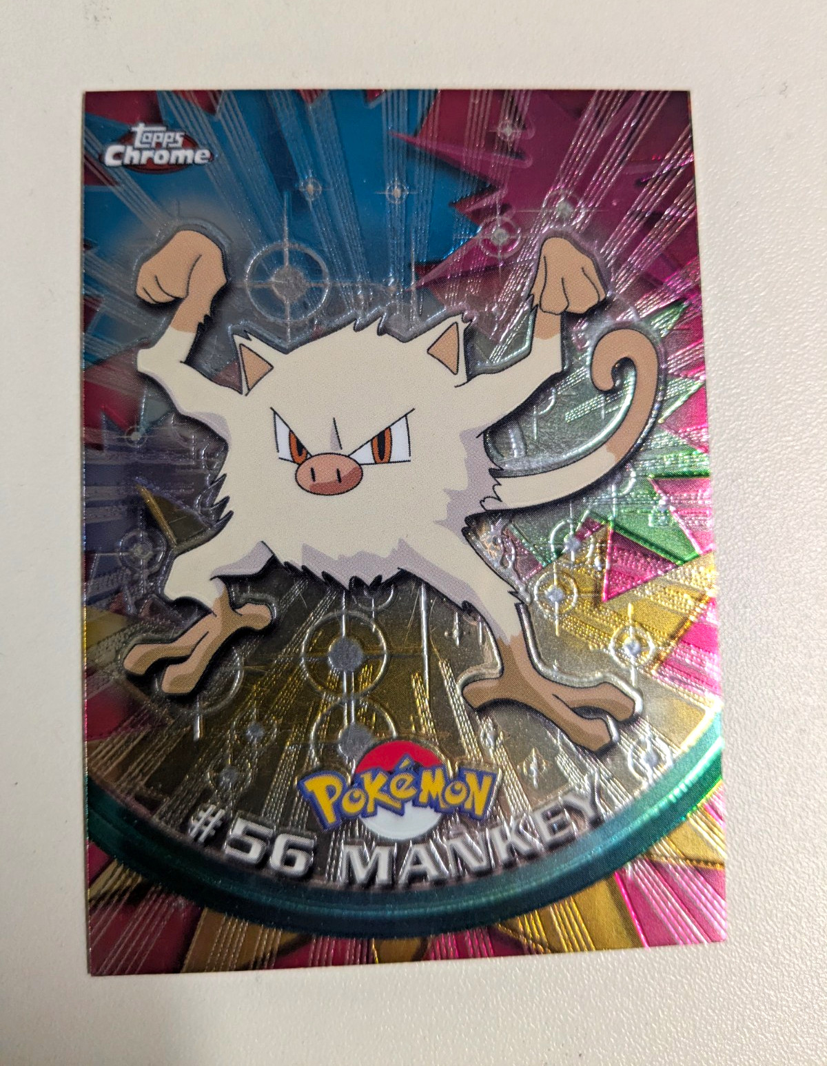 Topps Chrome Pokémon TV Animation Edition Mankey #56 Trading Card 2000 English