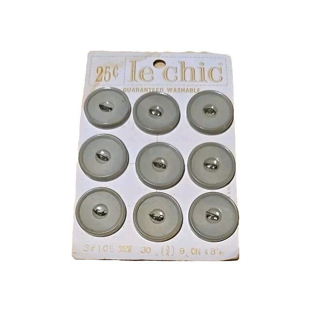Vintage le chic (9) On Card Beige/Gray #105 Sz 30 (3/4) 2 Hole