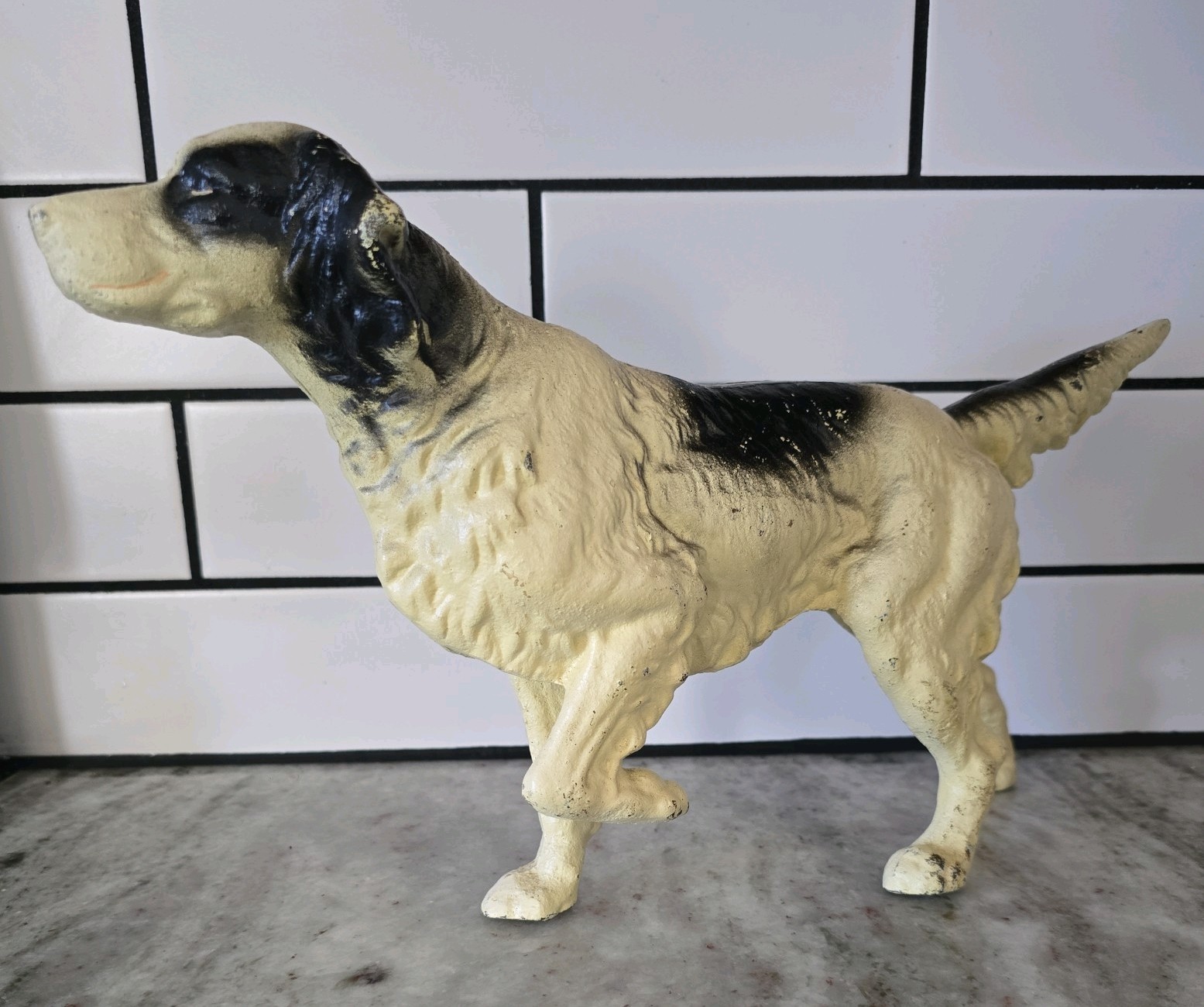 Antique Hubley Style Cast Iron Door Stop Springer Spaniel English Setter Pointer