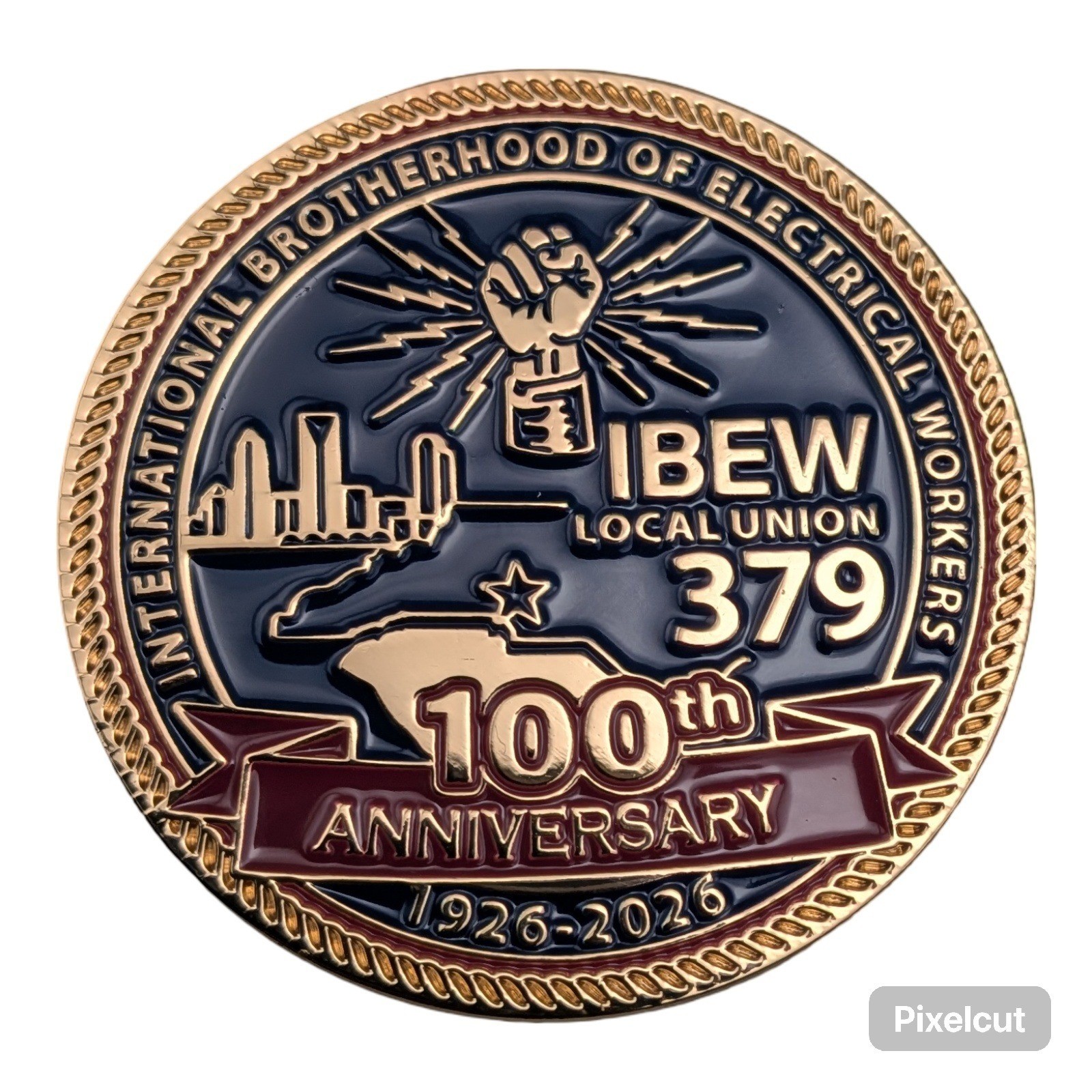 IBEW Local Union 379 100th Anniversary Challenge Coin 1926-2026 Charlotte SC