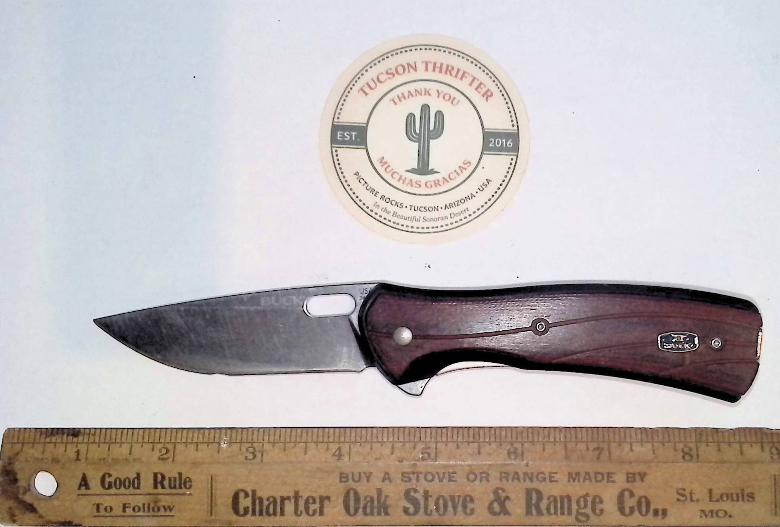 Buck 346 Vantage Large Folding Pocket Knife Rosewood USA Made 2020