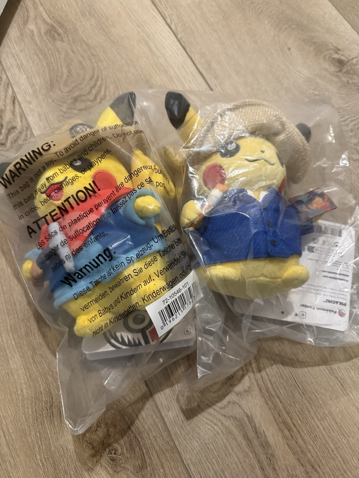 Set Of Excavator And Van Gogh Pikachu Plushes New In Bag Sealed Pokemon