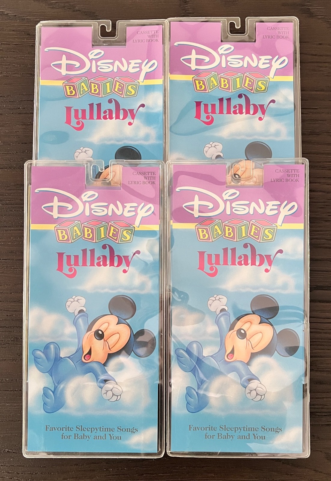 Lot of 4 Disney Babies Lullaby Cassette Tape with Lyric Book Sealed New