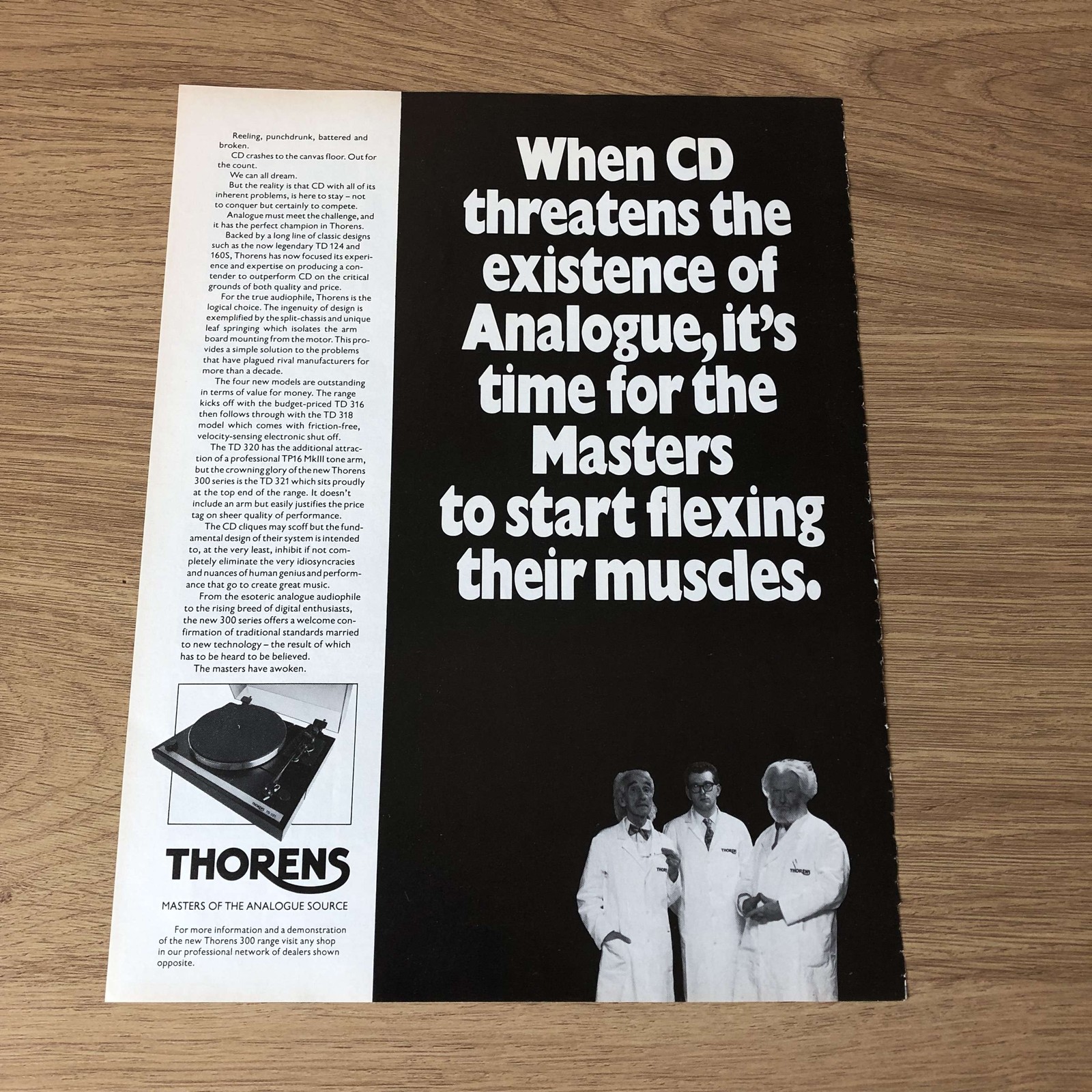 GRAM70 MAGAZINE ADVERT 11X8 THORENS NEW TD321 TURNTABLE