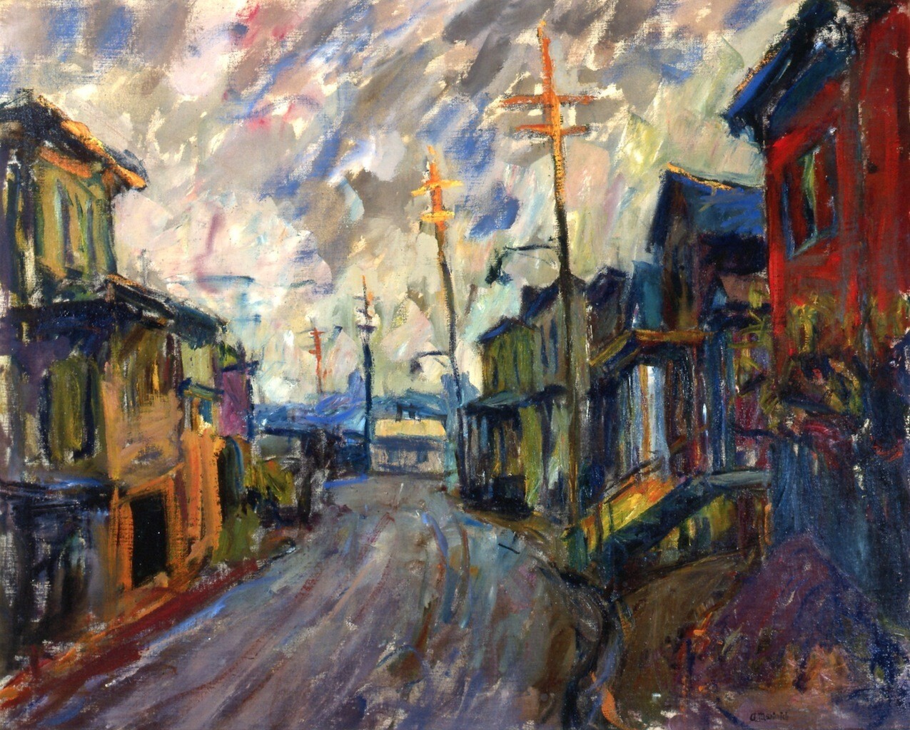 Oil painting Street-in-the-Bronx-Abraham-A-Manievich-oil-painting Street-in-the-