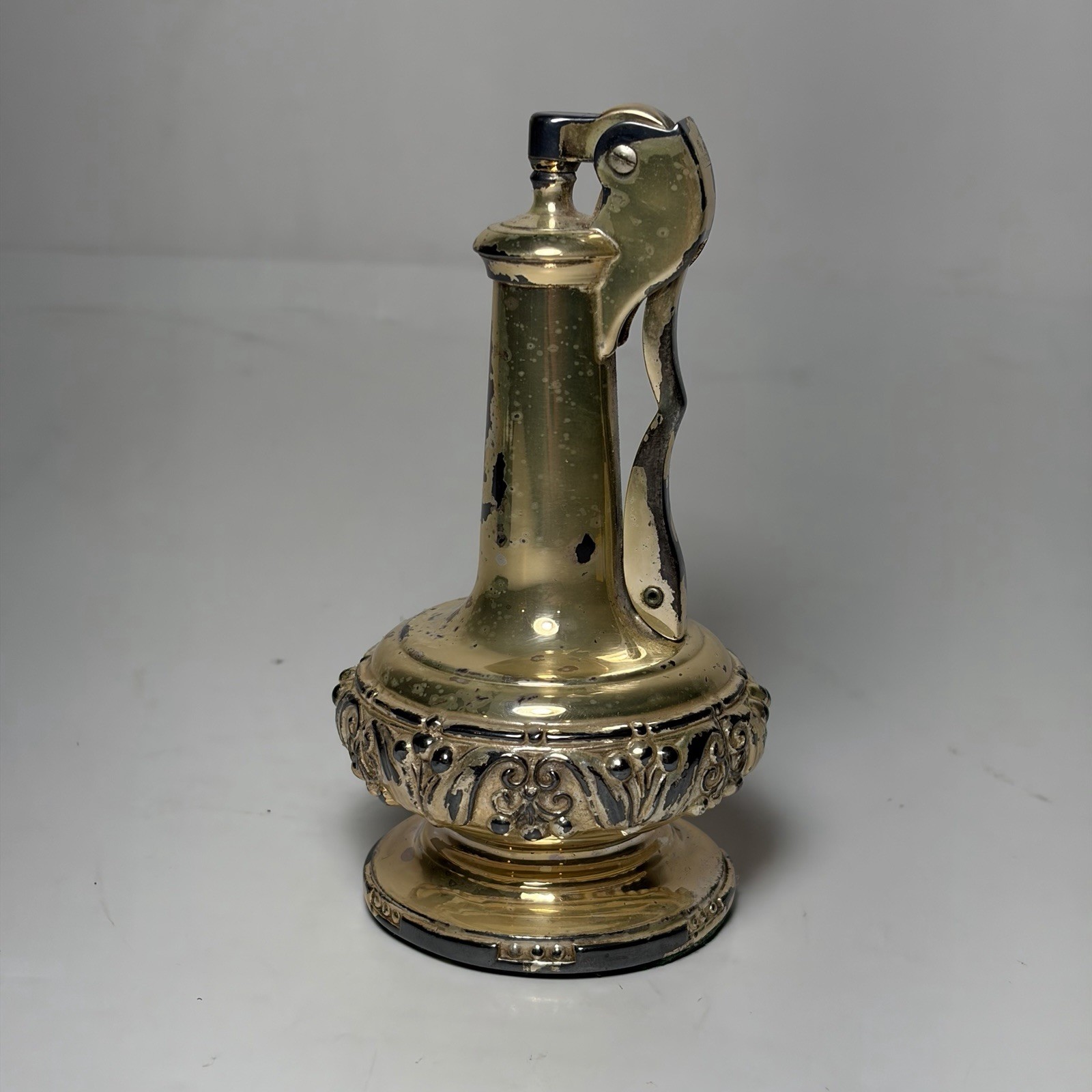 Vintage Ronson Decanter Table Lighter Silver Ornate Art Deco 1940s Not Working