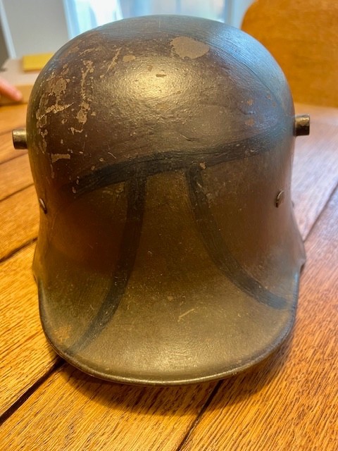 Original WWI Imperial German M16/17 Ludendorff Camouflage Helmet
