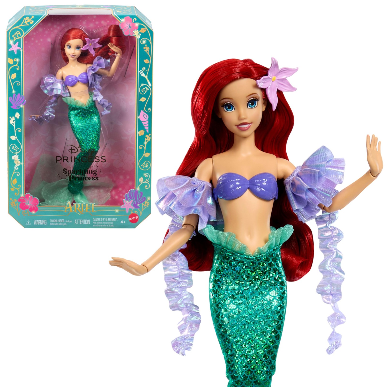 Mattel Disney Princess Mermaid Ariel Sparkling Fashion Multicolor