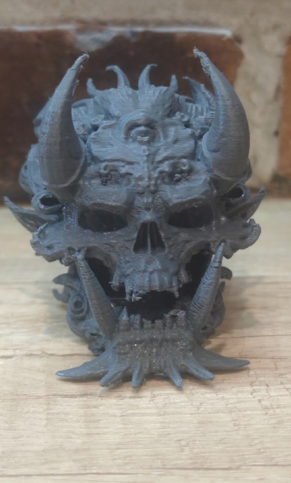 Fire Demon Skull 3D Printed
