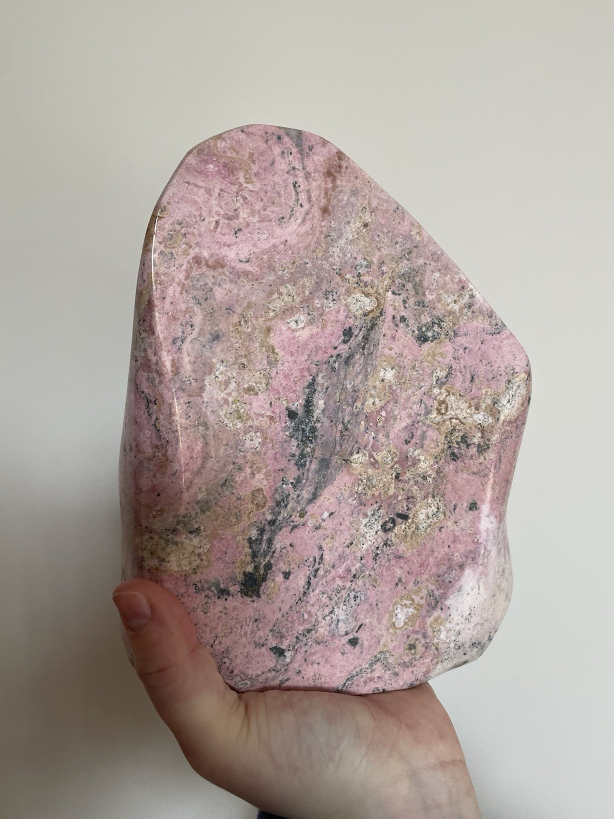 GIANT AUSTRALIAN PINK RHODONITE, 10.82lbs, 4240g, Polished And Carved Crystal