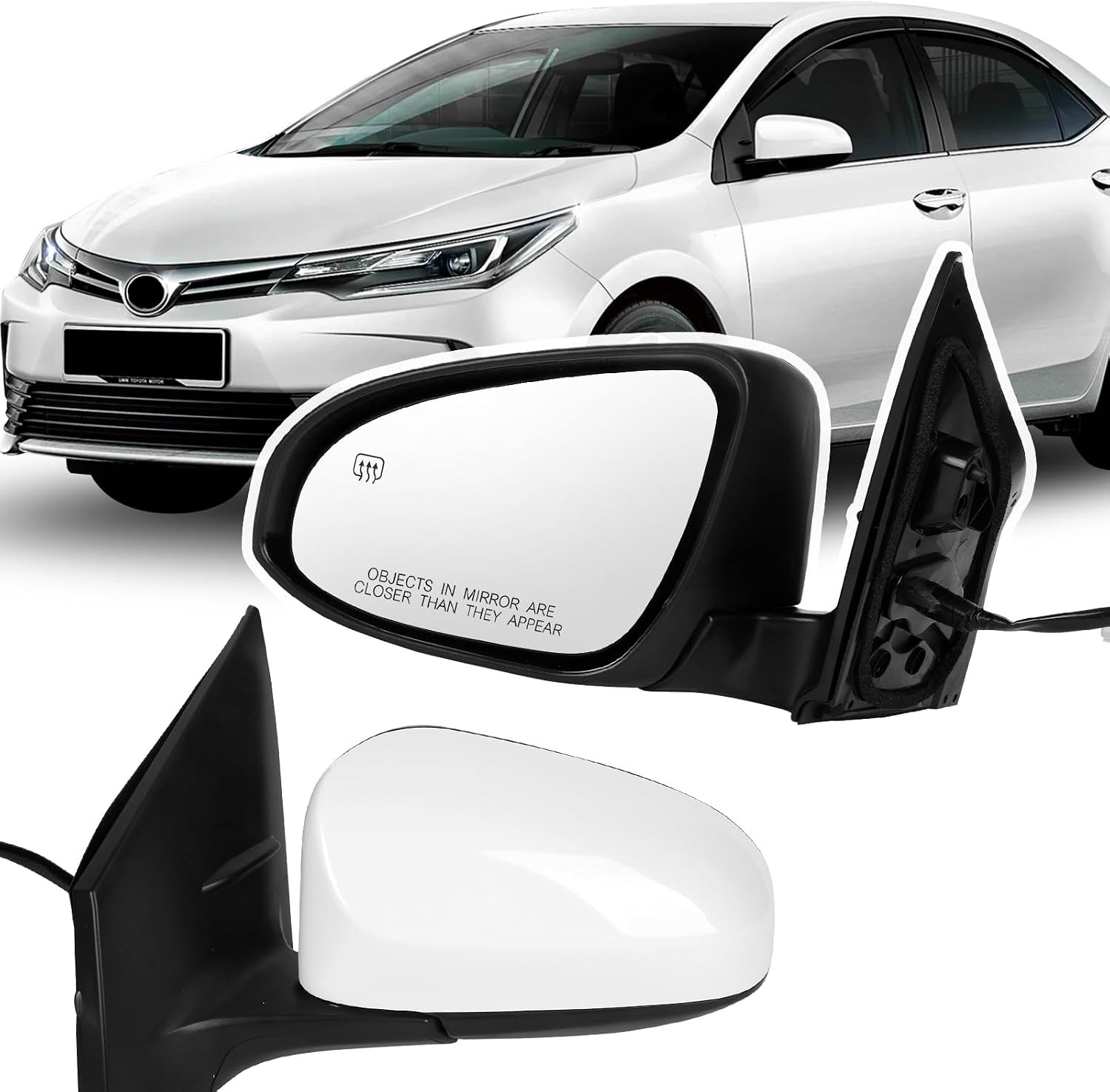 Left Driver Side Door Mirror Assembly Replace for 2014-2019 Toyota Corolla