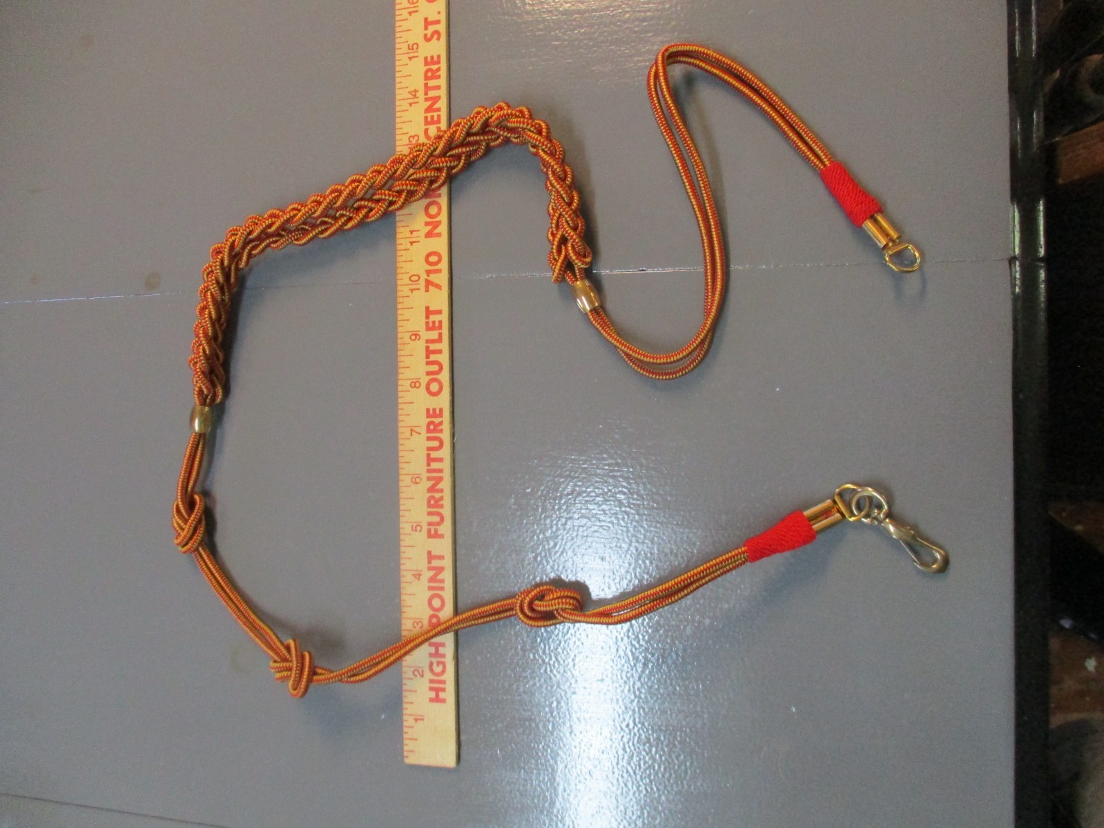 Vintage Lanyard Shoulder Cord  MP  Uniform Red and Yellow