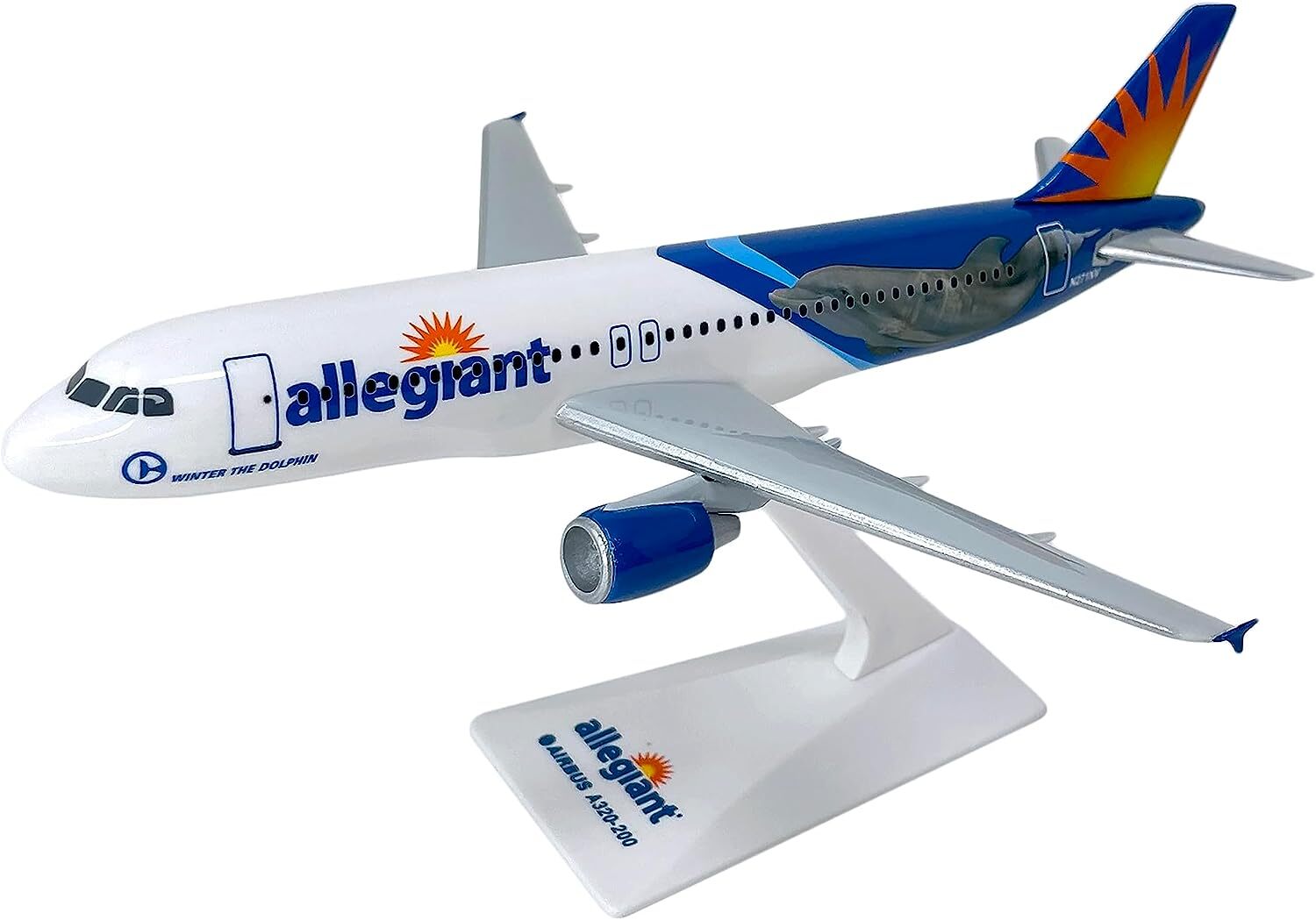 Flight Miniatures Allegiant Air Airbus A320-200 Dolphin N271NV Desk 1/200 Model