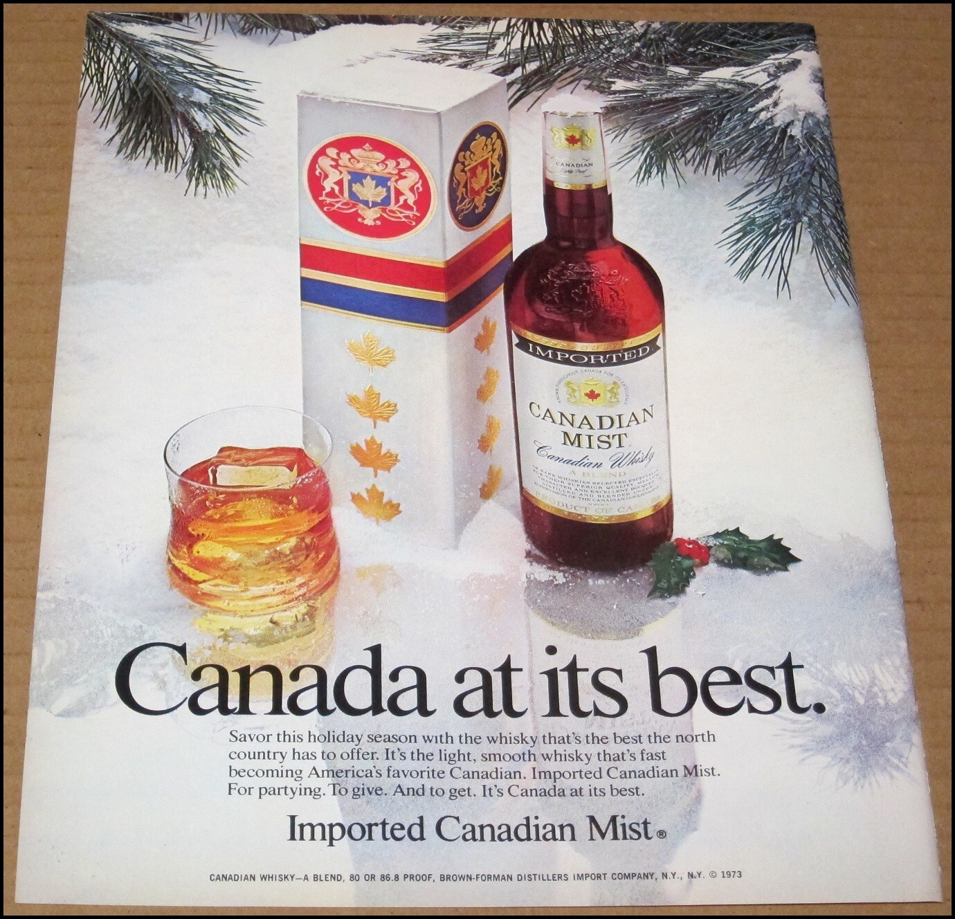1973 Canadian Mist Whisky Print Ad Advertisement Vintage Canada At Its Best