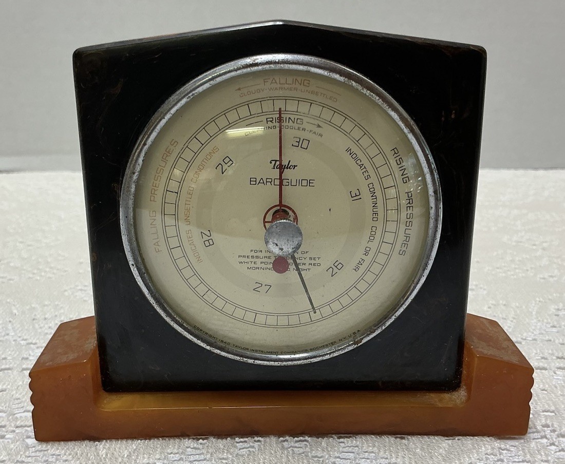 Vintage Art deco - TAYLOR BAROGUIDE - Catalin BAKELITE Barometer