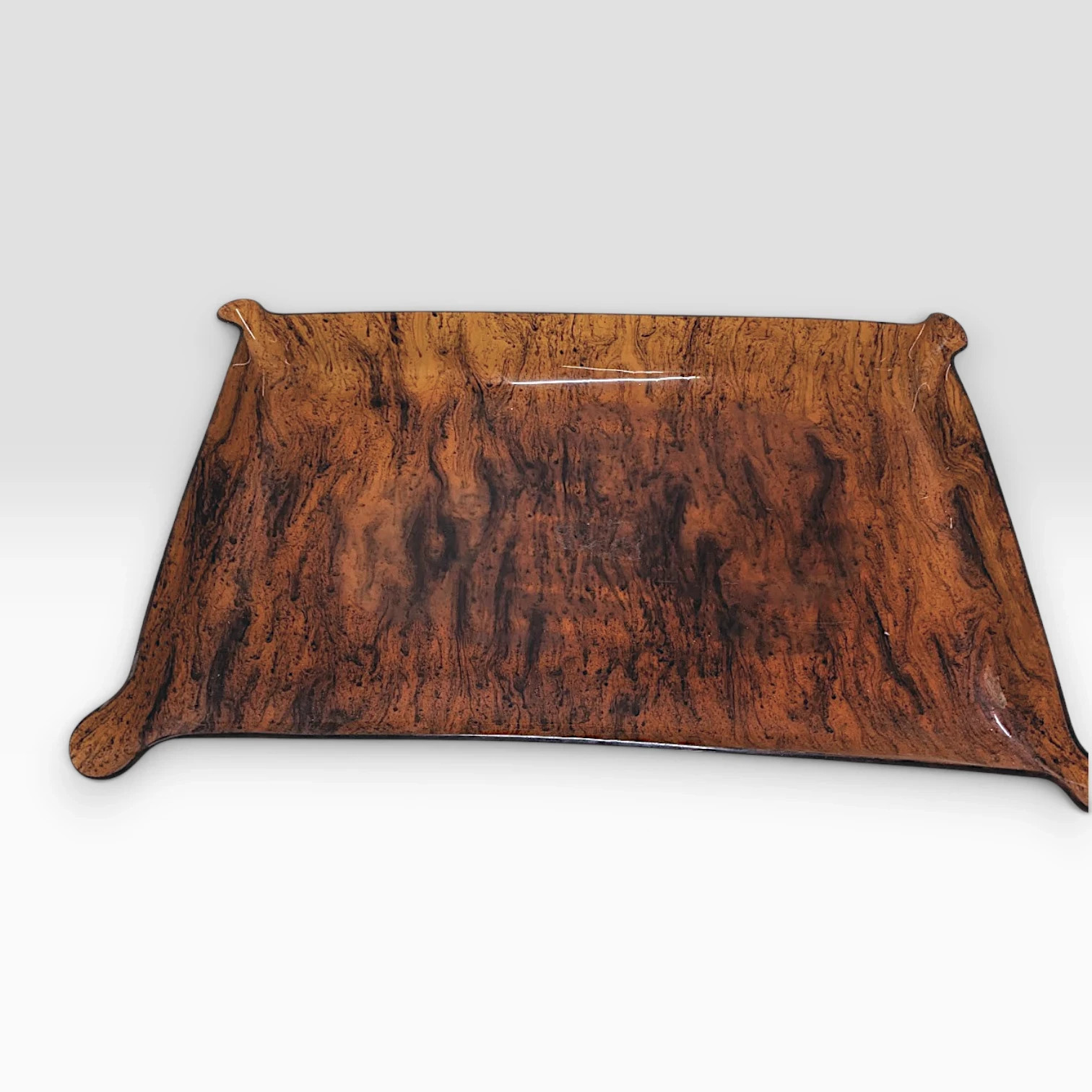 Vintage Lucite Faux Tortoiseshell Serving Tray Large 12x19 Rectangular Acrylic