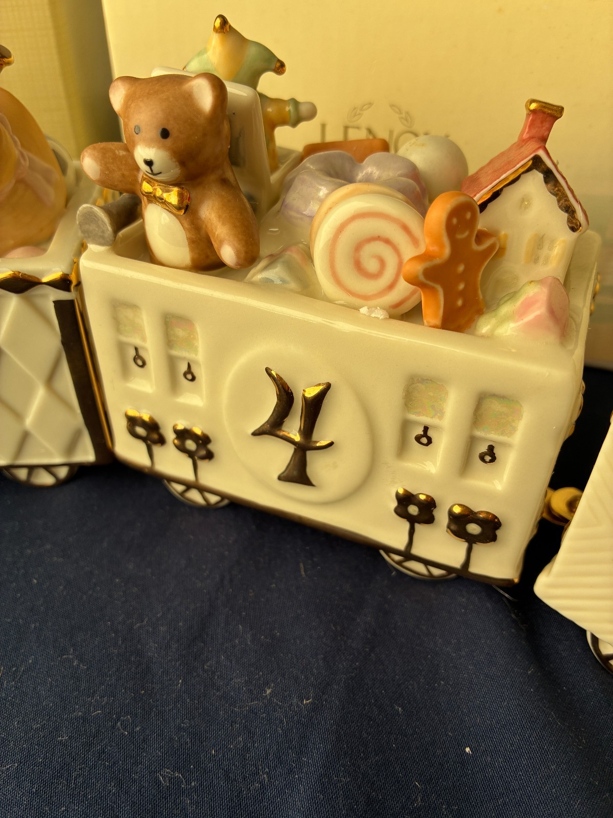 HAPPY BIRTHDAY FABULOUS FOUR  LENOX EXPRESS TRAIN FINE CHINA WITH 24k TRIM