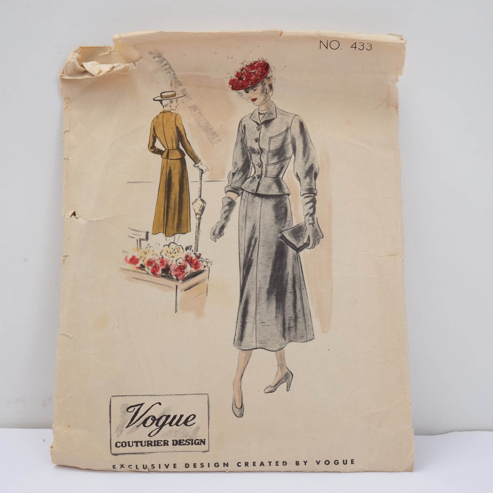 Vtg Sewing Pattern Vogue Couturier Designs # 433 SZ 18 Bust 36 Hip 39 Complete