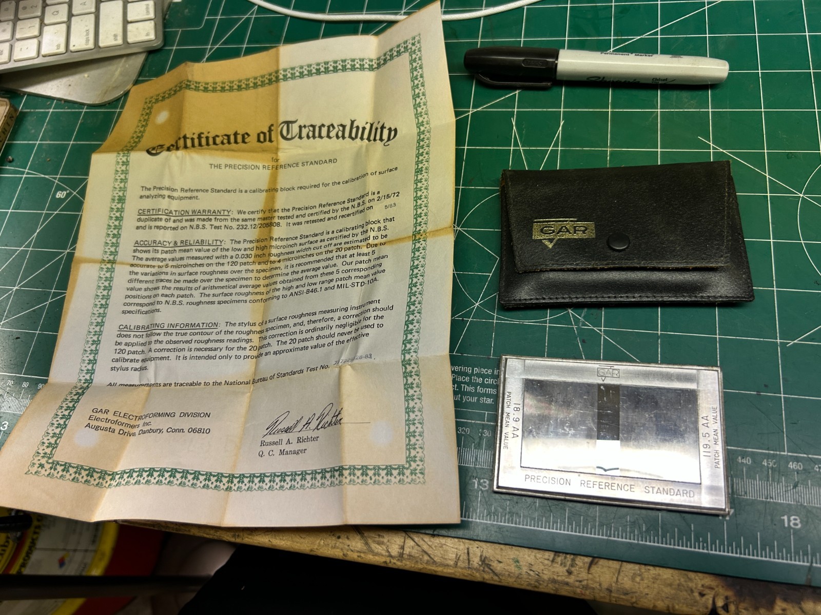 MACHINIST HmGd GAR Precision Reference Standard Ra 18.8 AA Surface Roughness Gag