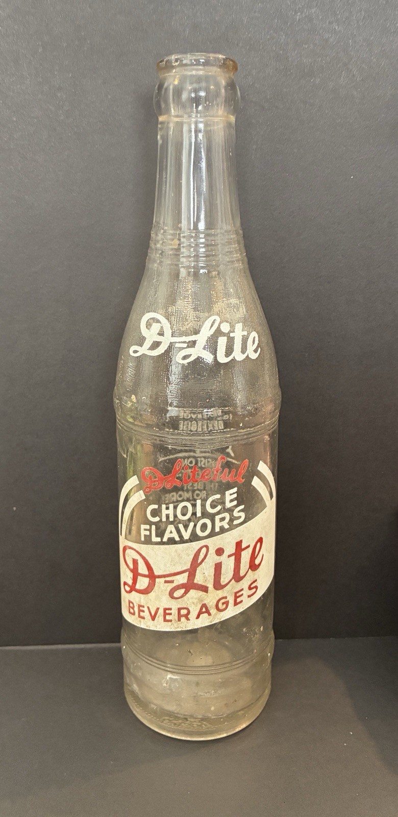 Vintage 1940s Very Rare D-Lite Beverages 10oz Soda Bottle ..Atlanta Ga