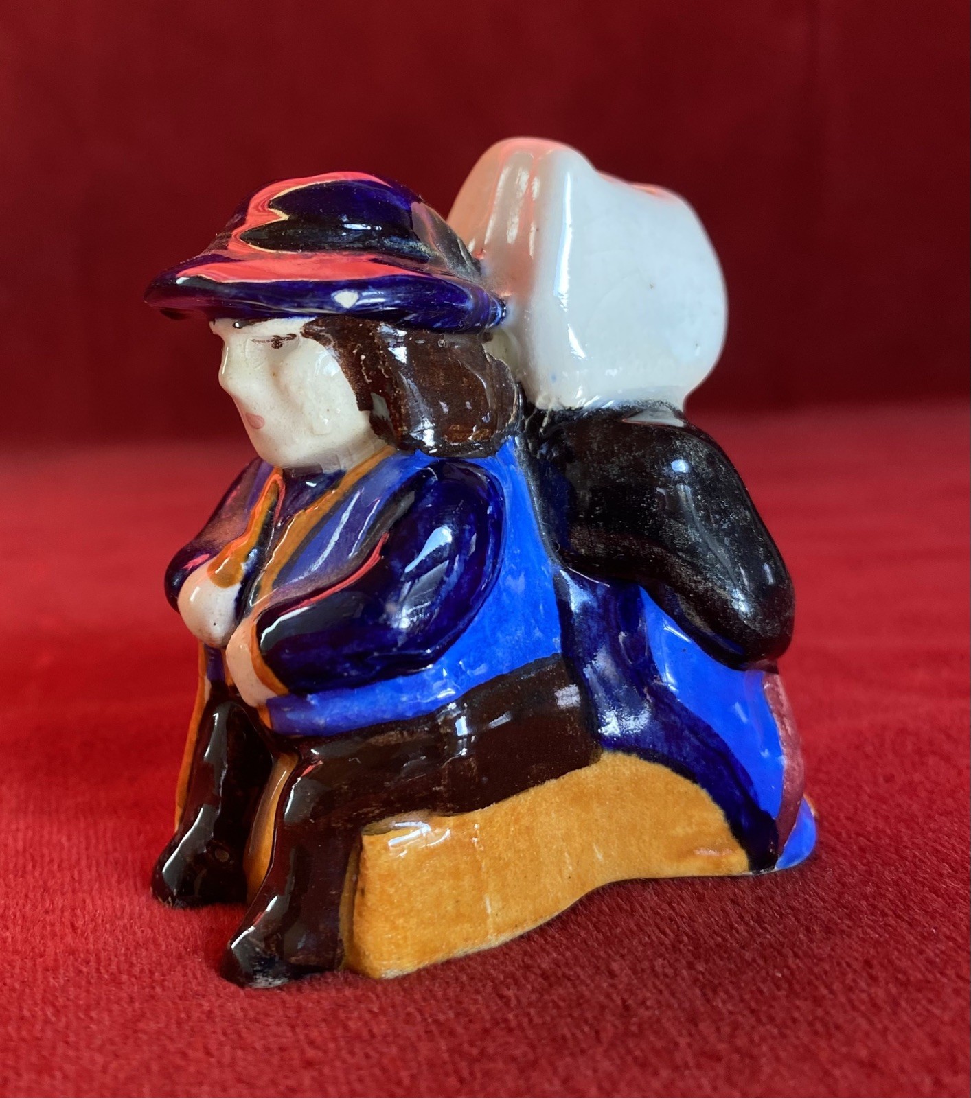 Vintage Figural French Man Woman Salt & Pepper Shakers 