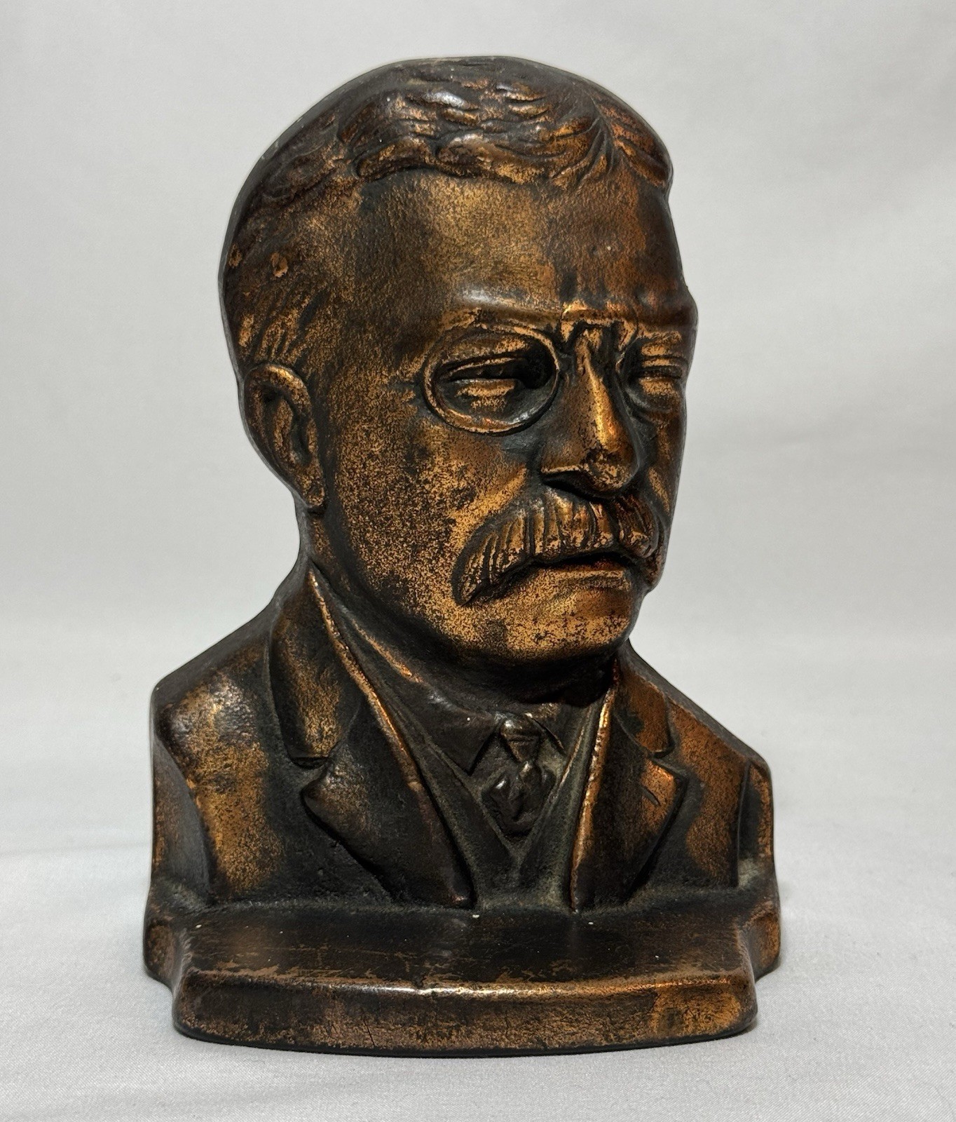 One Vintage Teddy Roosevelt Cast Iron Bookend